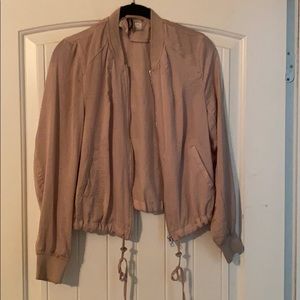 H&M light pink silk style jacket